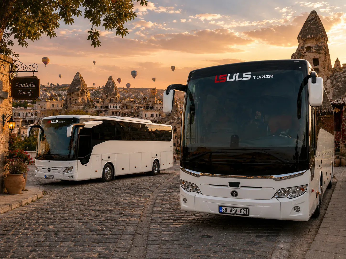 Kayseri ve Kapadokya rotasında kalabalık grup transferi için hazırlanan ULS Turizm otobüsü